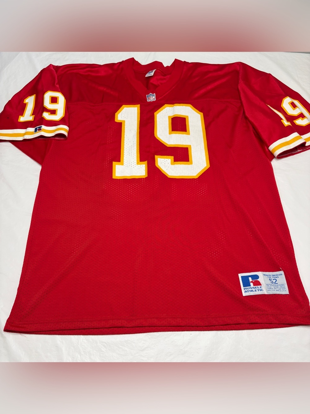 Vintage Russell Athletic Joe Montana #19 Kansas City Chiefs Jersey Men’s 52 USA